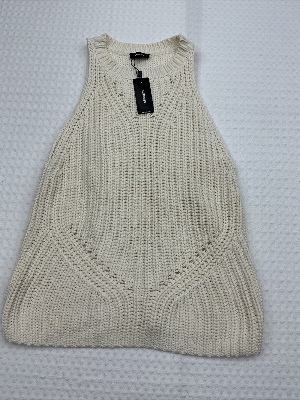 Express Cream Chunky Knit Sweater Tank
